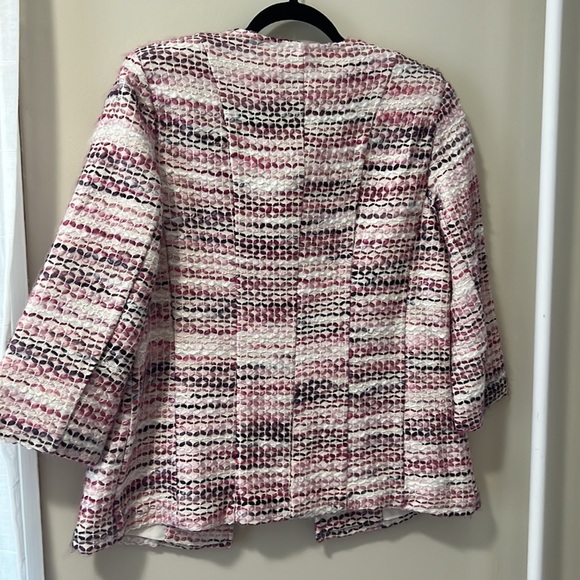 Cold water Creek Pink and Cream, Multi Blazer, 3/4 Sleeve, NWT, Womens 12p - Picture 8 of 9